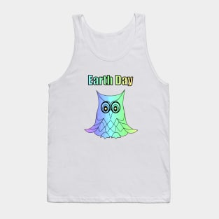 EARTH Day Celebration Blue Owl Tank Top